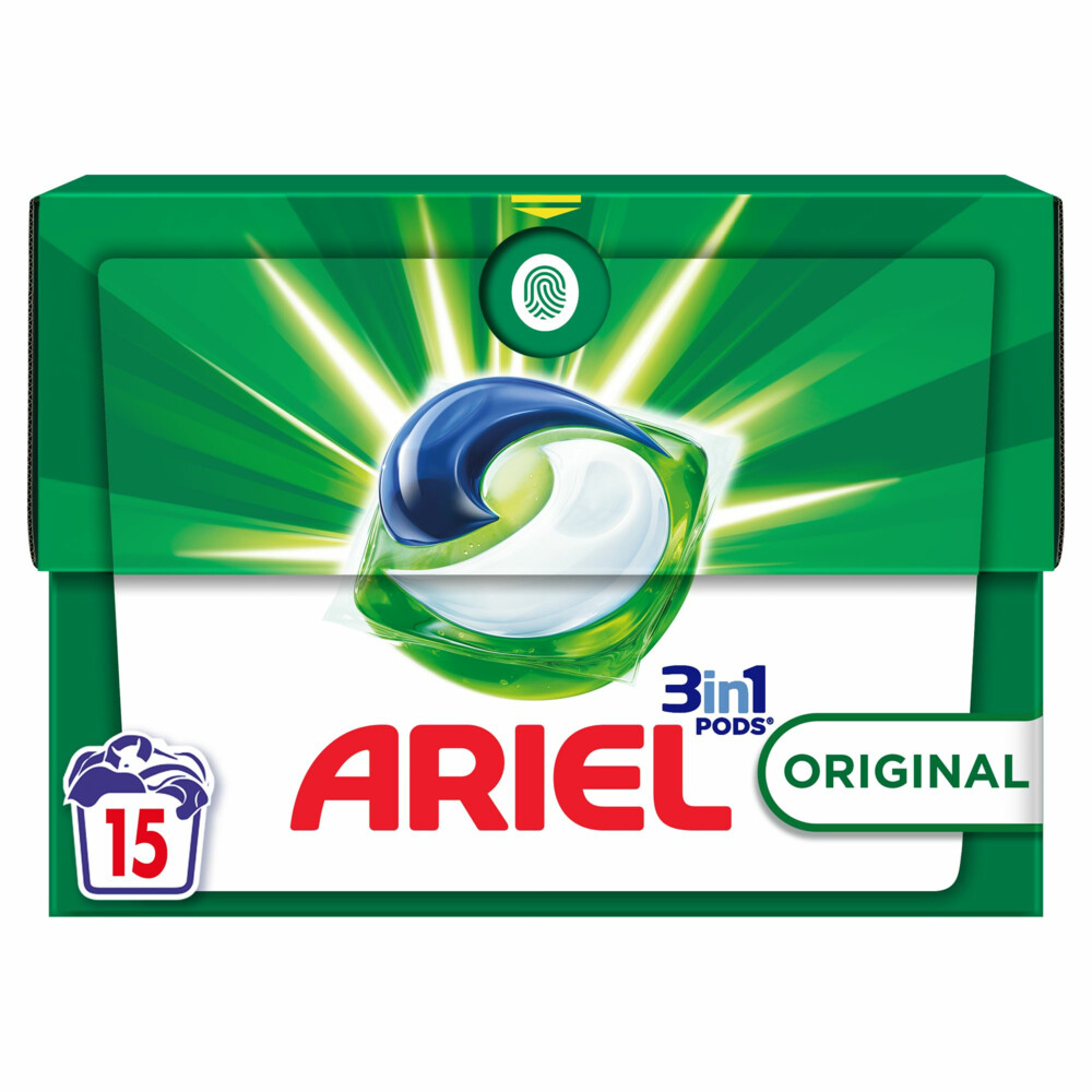 2e halve prijs: Ariel 3in1 Pods Wasmiddelcapsules Original 15 stuks