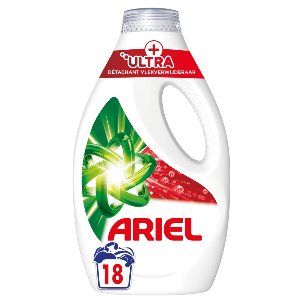 4x Ariel Vloeibaar Wasmiddel +Ultra Vlekverwijderaar 18 Wasbeurten 810 ml