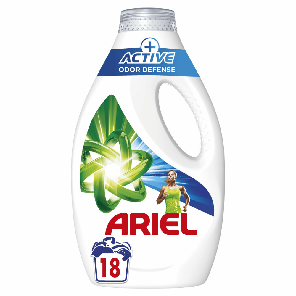 2+2 gratis: Ariel Vloeibaar Wasmiddel +Actieve Odor Defense 18 Wasbeurten 810 ml