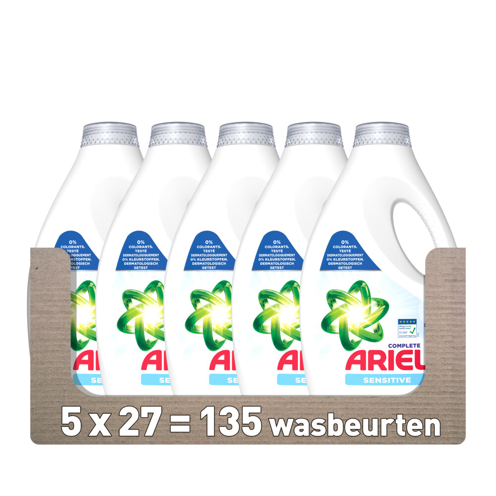 5x Ariel Vloeibaar Wasmiddel Sensitive 27 Wasbeurten 1215 ml