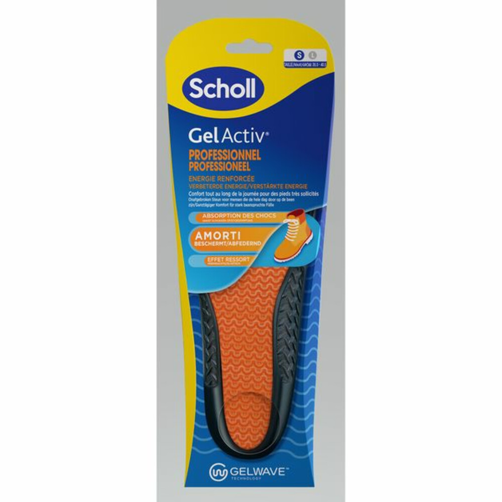 4x Scholl GelActiv Inlegzolen Work&Boot Small Maat 35.5-40.5 1 paar