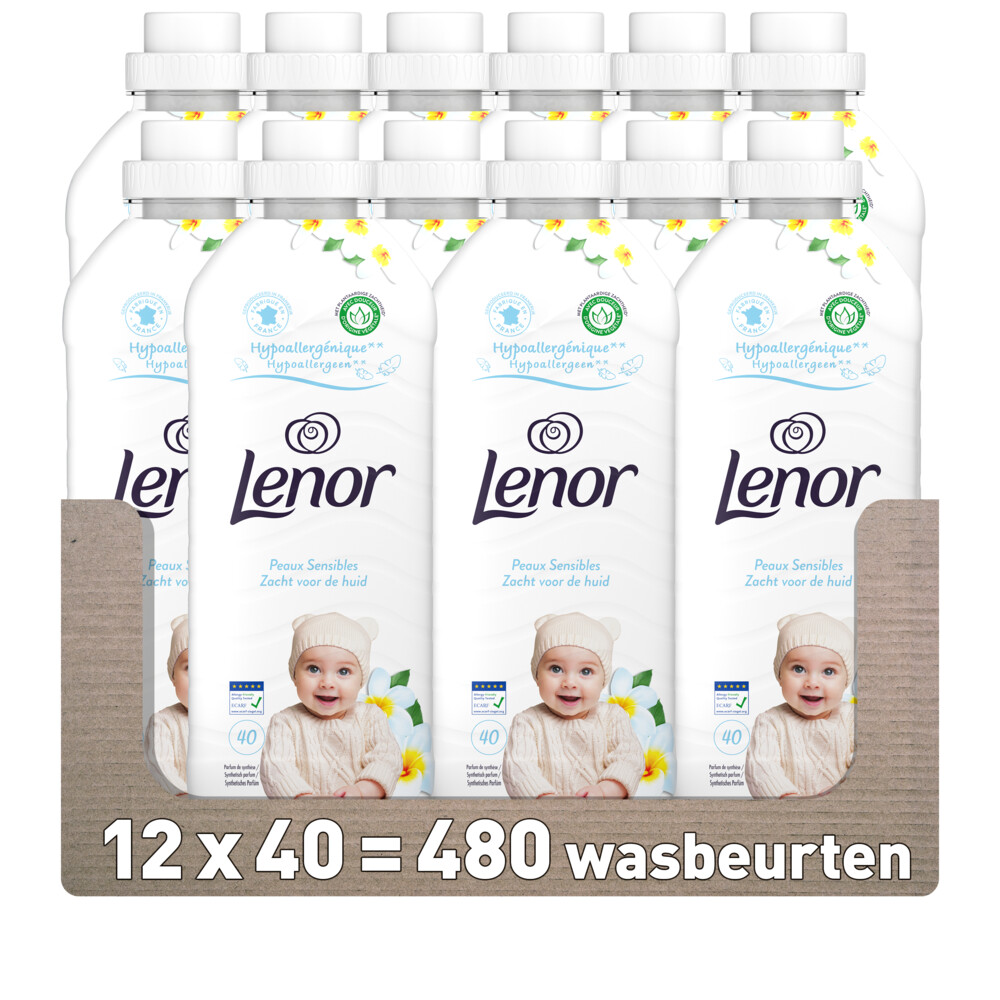 12x Lenor Wasverzachter Sensitive 40 Wasbeurten 840 ml