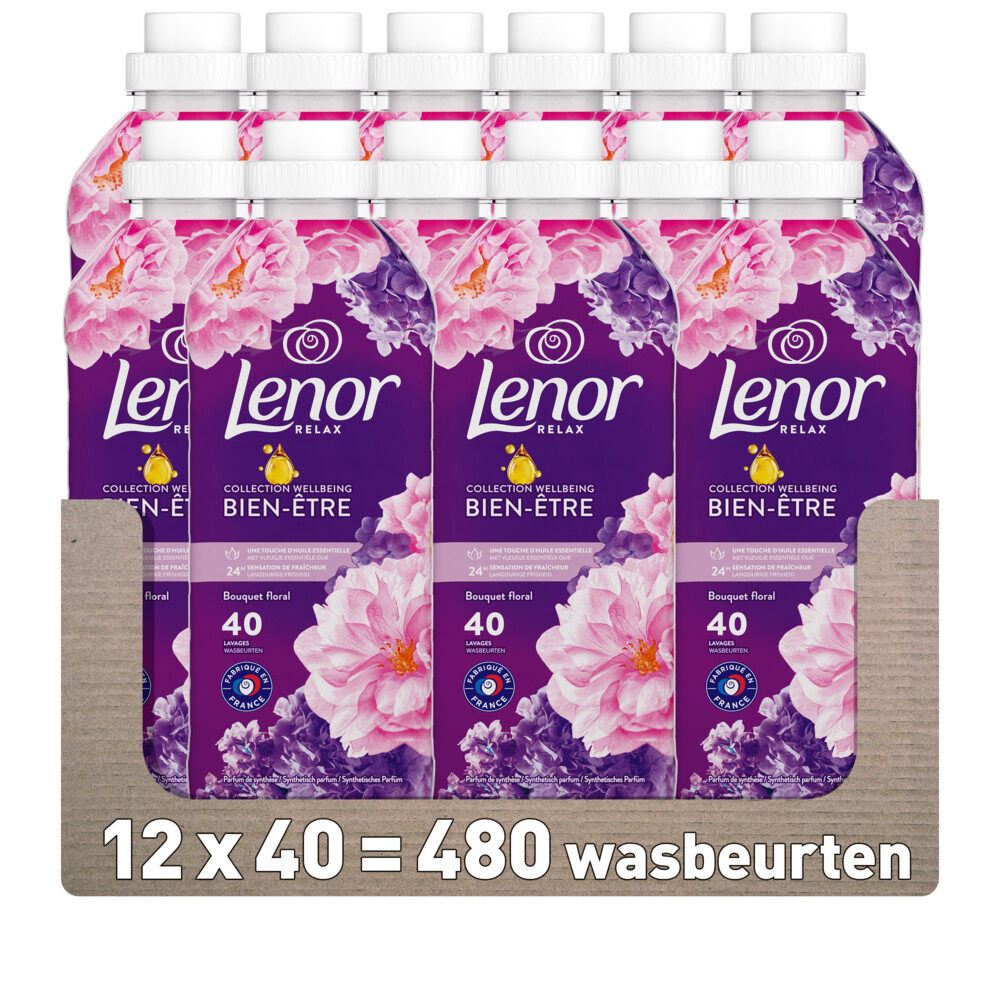 12x Lenor Wasverzachter Bloemenboeket 40 Wasbeurten 840 ml