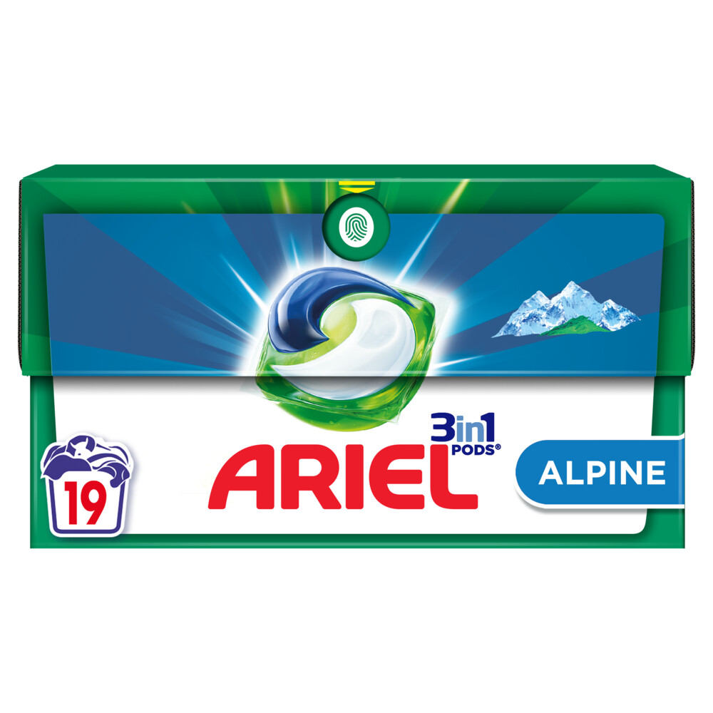 4x Ariel 3in1 Pods Wasmiddelcapsules Alpine 19 stuks