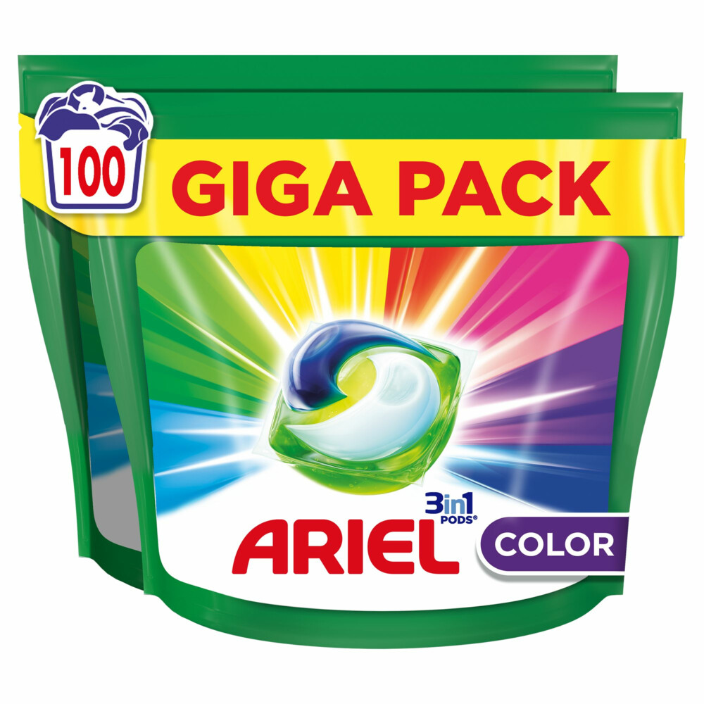 2e halve prijs: Ariel 3in1 Pods Wasmiddelcapsules Color 100 stuks