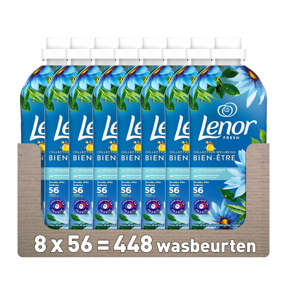 8x Lenor Wasverzachter Zeebries 56 Wasbeurten 1176 ml