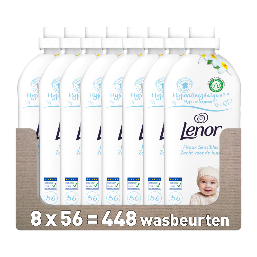 8x Lenor Wasverzachter Sensitive 56 Wasbeurten 1176 ml