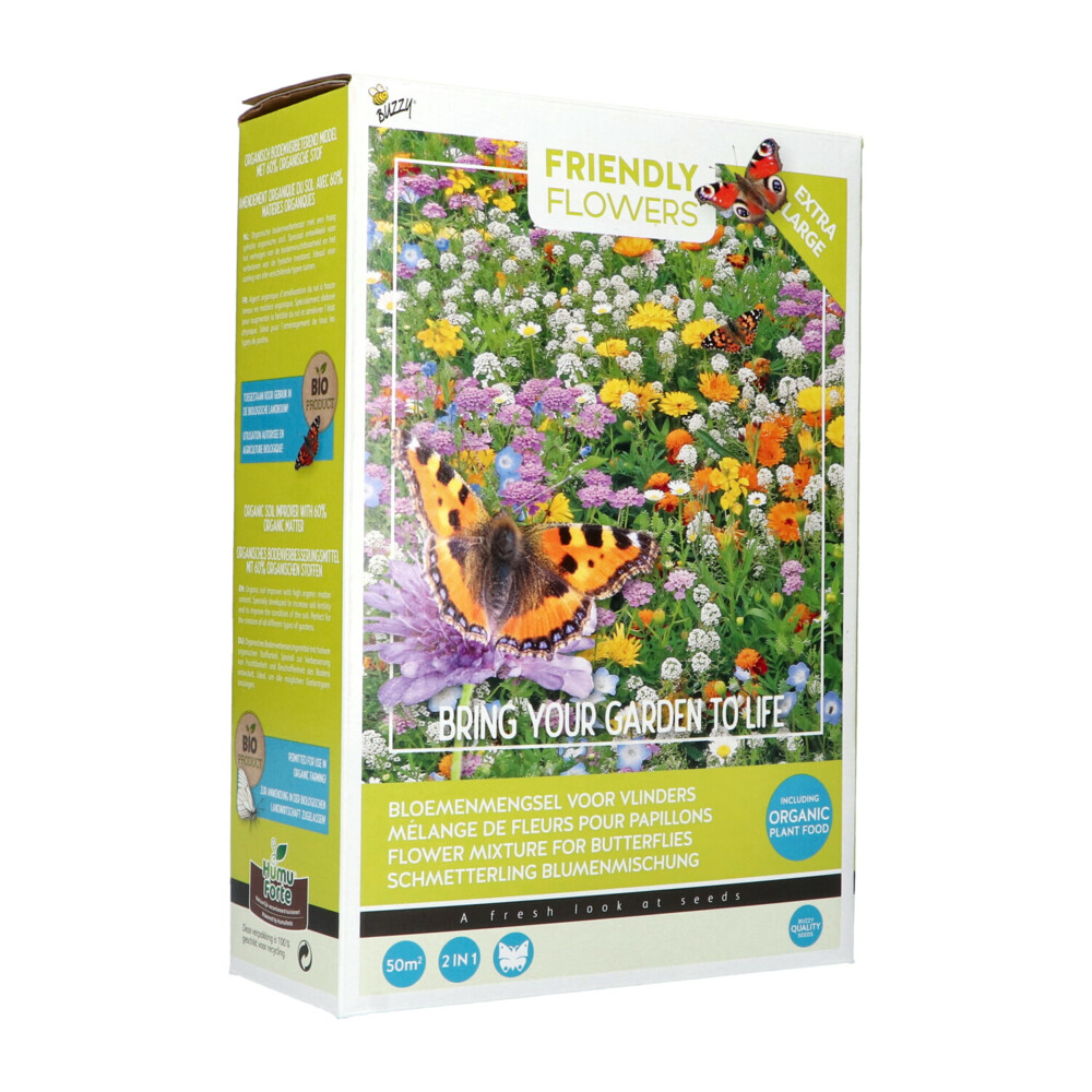 Buzzy Friendly Flowers XL Vlinders Laag 50 m²