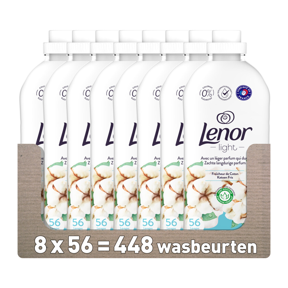 8x Lenor Wasverzachter Katoen Fris 56 Wasbeurten 1176 ml