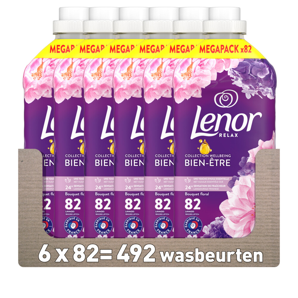 6x Lenor Wasverzachter Bloemenboeket 82 Wasbeurten 1722 ml