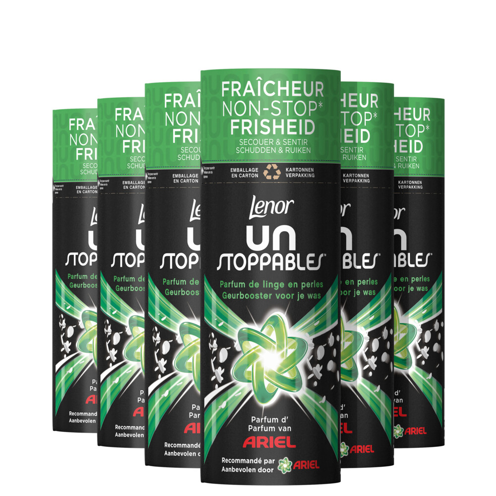 6x Lenor Unstoppables In-Wash Geurbooster Geur Van Ariel 13 wasbeurten 165 gr