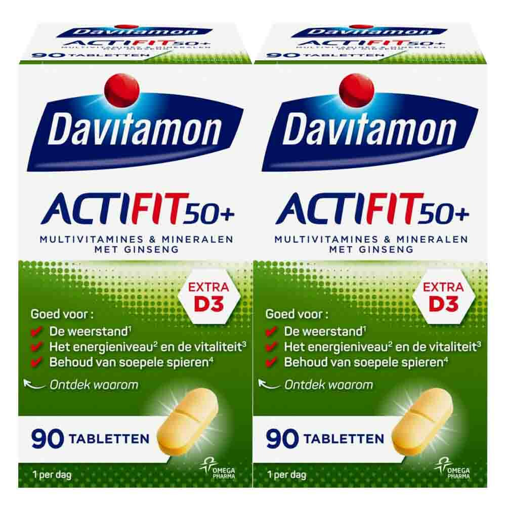 2x Davitamon Actifit 50+ 90 tabletten