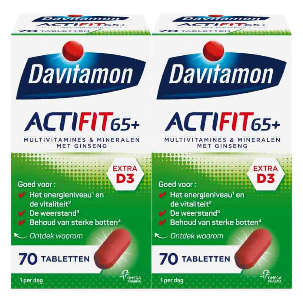 2x Davitamon Actifit 65+ 70 tabletten