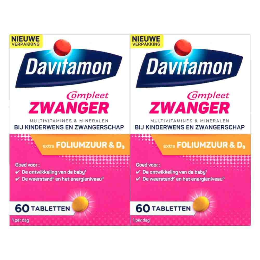 2x Davitamon Compleet Zwanger 60 tabletten