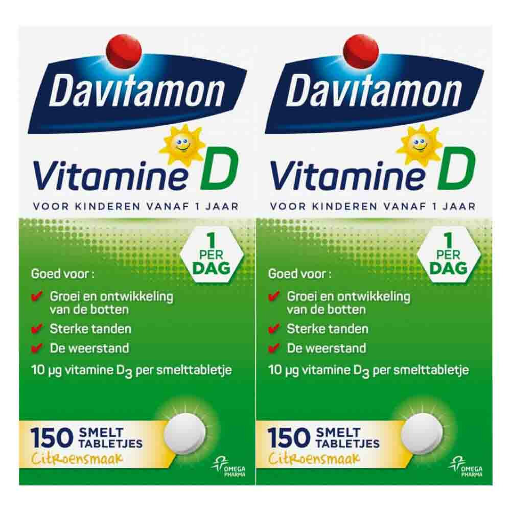 2x Davitamon Vitamine D Kind 150 smelttabletten