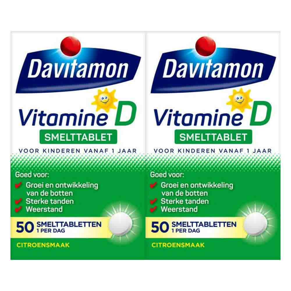 2x Davitamon Vitamine D Kind 50 smelttabletten