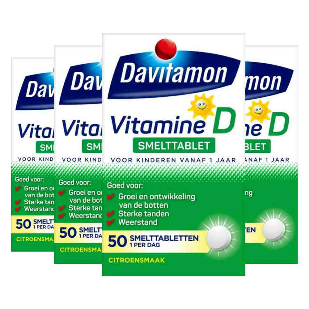 4x Davitamon Vitamine D Kind 50 smelttabletten