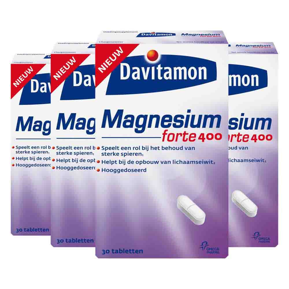 4x Davitamon Magnesium 400 mg 30 tabletten