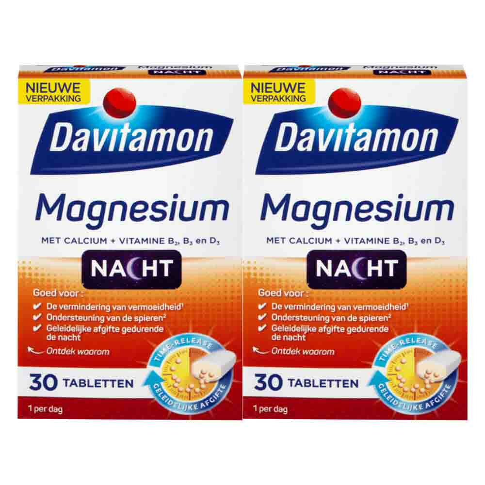 Gratis Verzending: 2x Davitamon Magnesium Voor de Nacht 30 tabletten