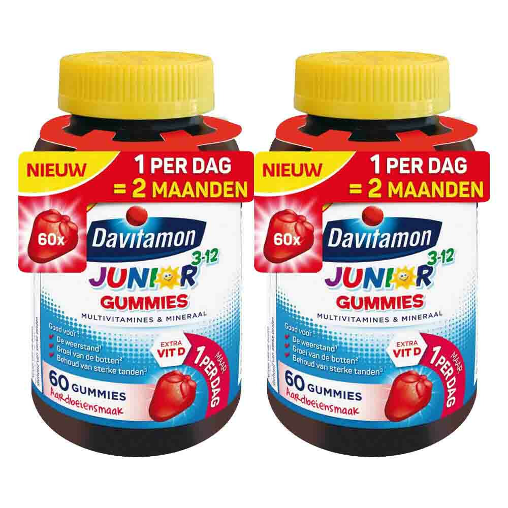 2x Davitamon Junior Gummies 3-12 jaar 60 gummies