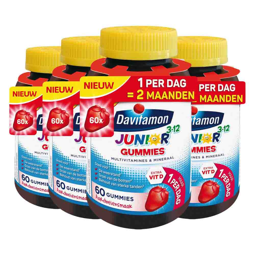 4x Davitamon Junior Gummies 3-12 jaar 60 gummies