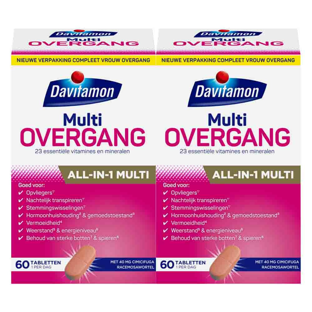 2x Davitamon Compleet Vrouw Overgang Multivitamine 60 tabletten