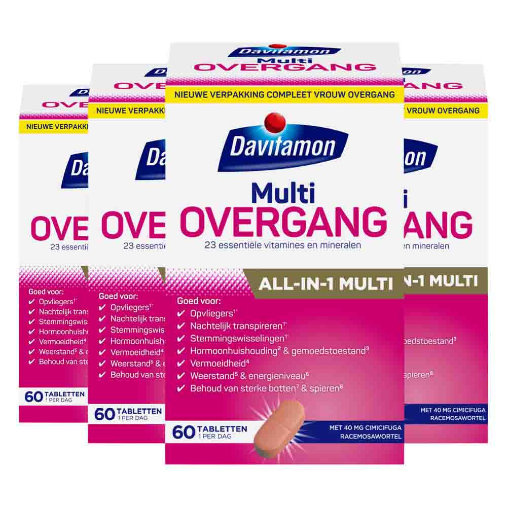 4x Davitamon Compleet Vrouw Overgang Multivitamine 60 tabletten