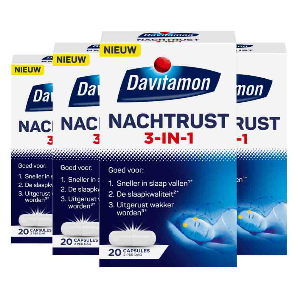 4x Davitamon Nachtrust 3-in-1 20 capsules