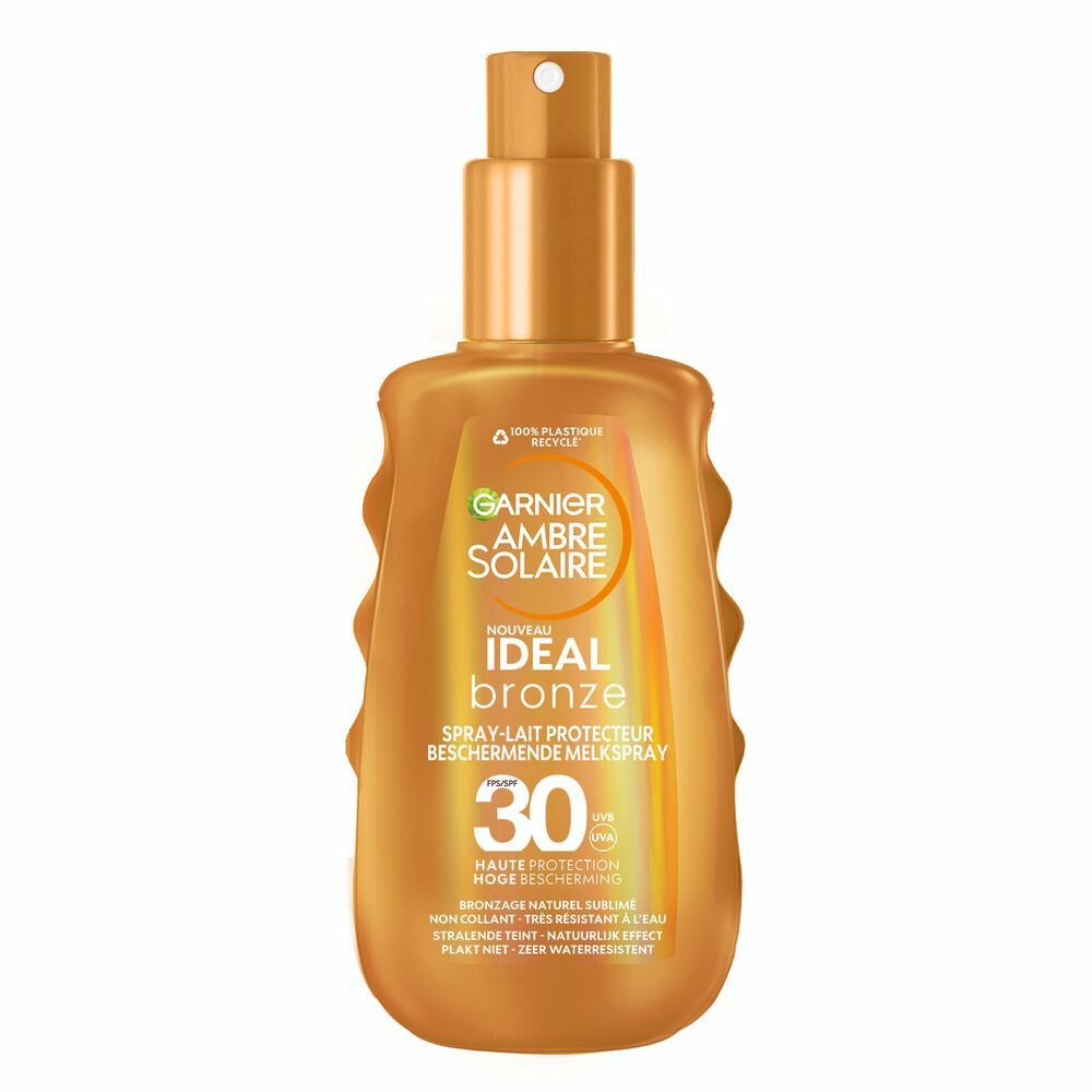 6x Garnier Ambre Solaire Ideal Bronze Beschermende Melkspray​SPF 30 150 ml