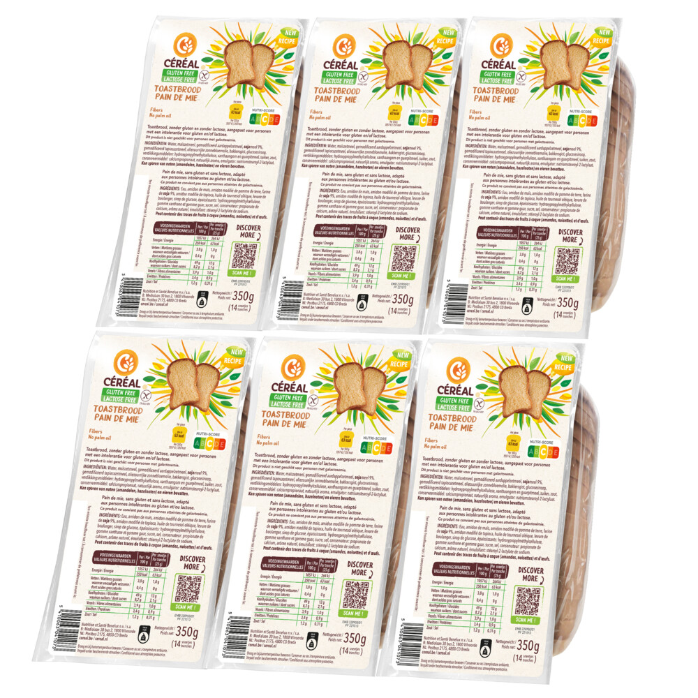 6x Céréal Toastbrood 350 gr