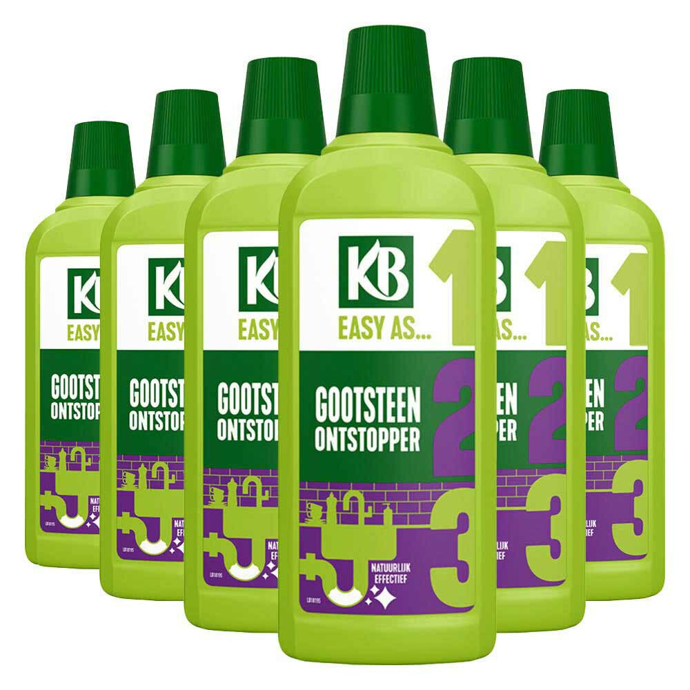 6x KB Easy Gootsteen Ontstopper Concentraat 750 ml