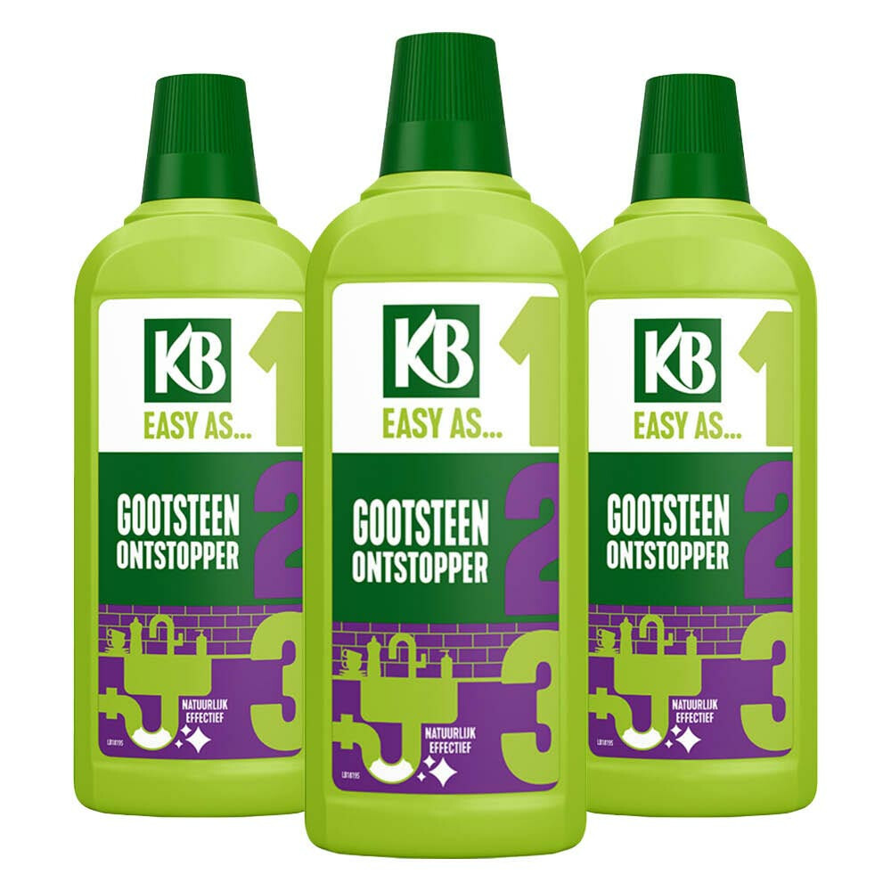 3x KB Easy Gootsteen Ontstopper Concentraat 750 ml