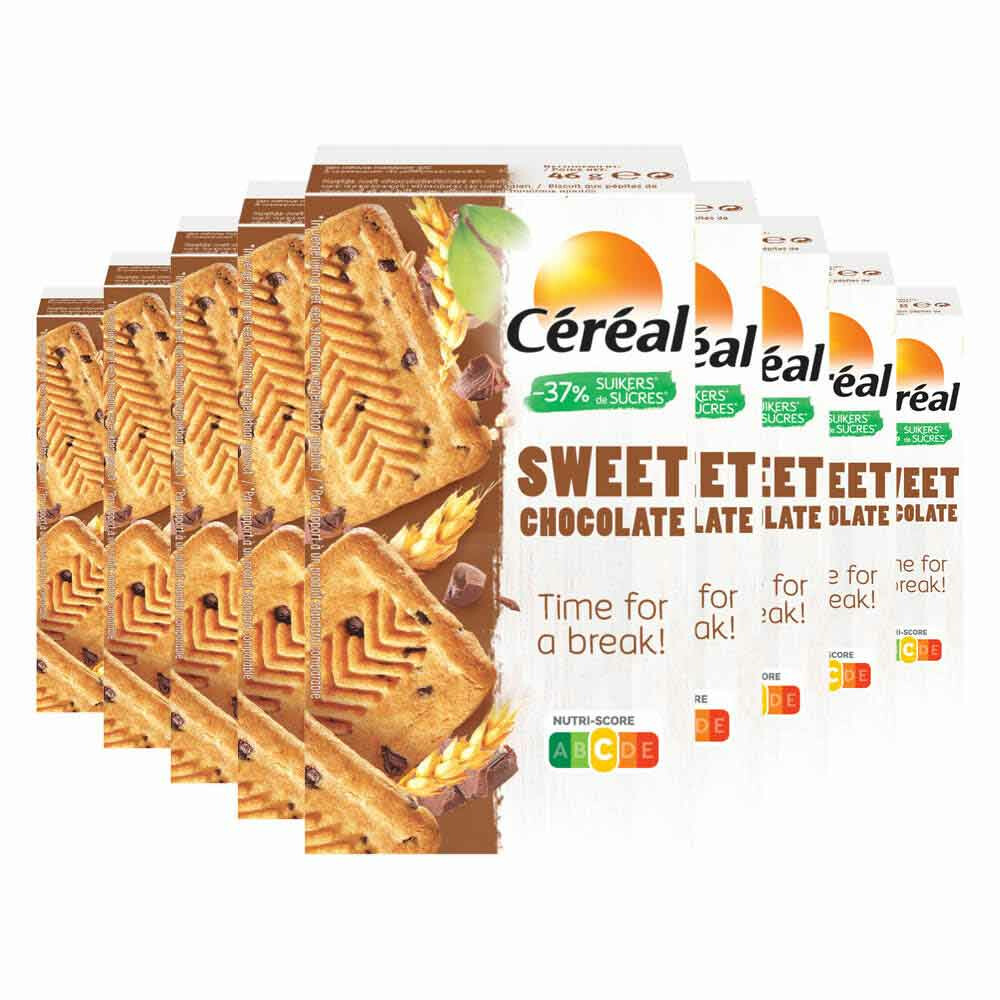 9x Céréal Healthier Indulgence Koekjes Sweet Chocolate 46 gr