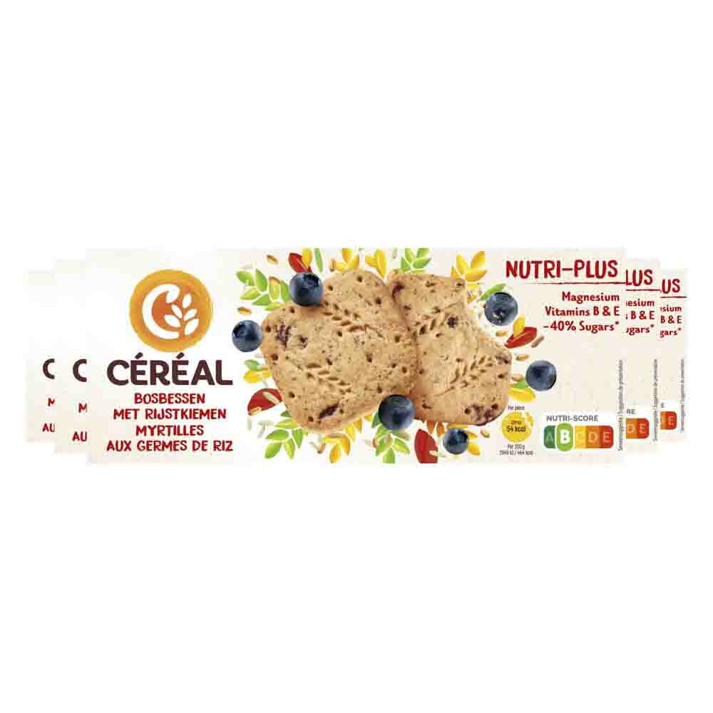 5x Céréal Koekjes Bosbessen Rijstkiemen 140 gr