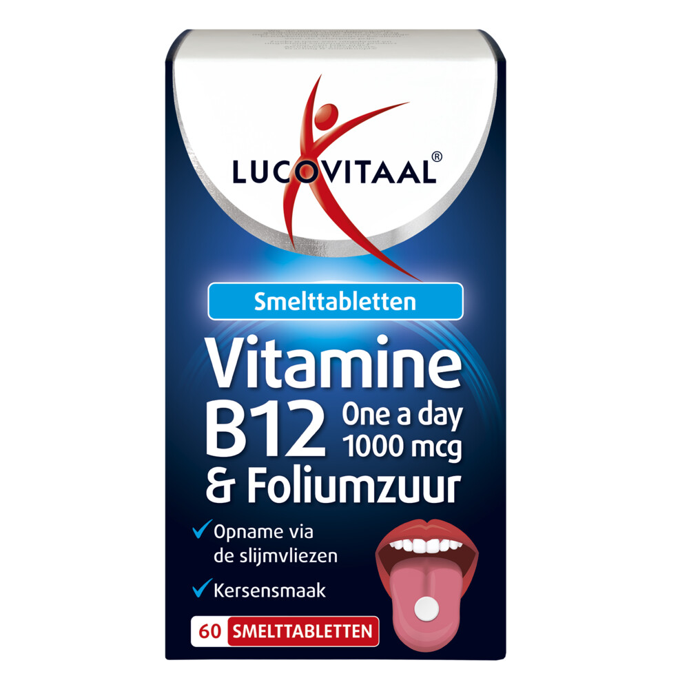 2+2 gratis: Lucovitaal Vitamine B12&Foliumzuur 60 smelttabletten