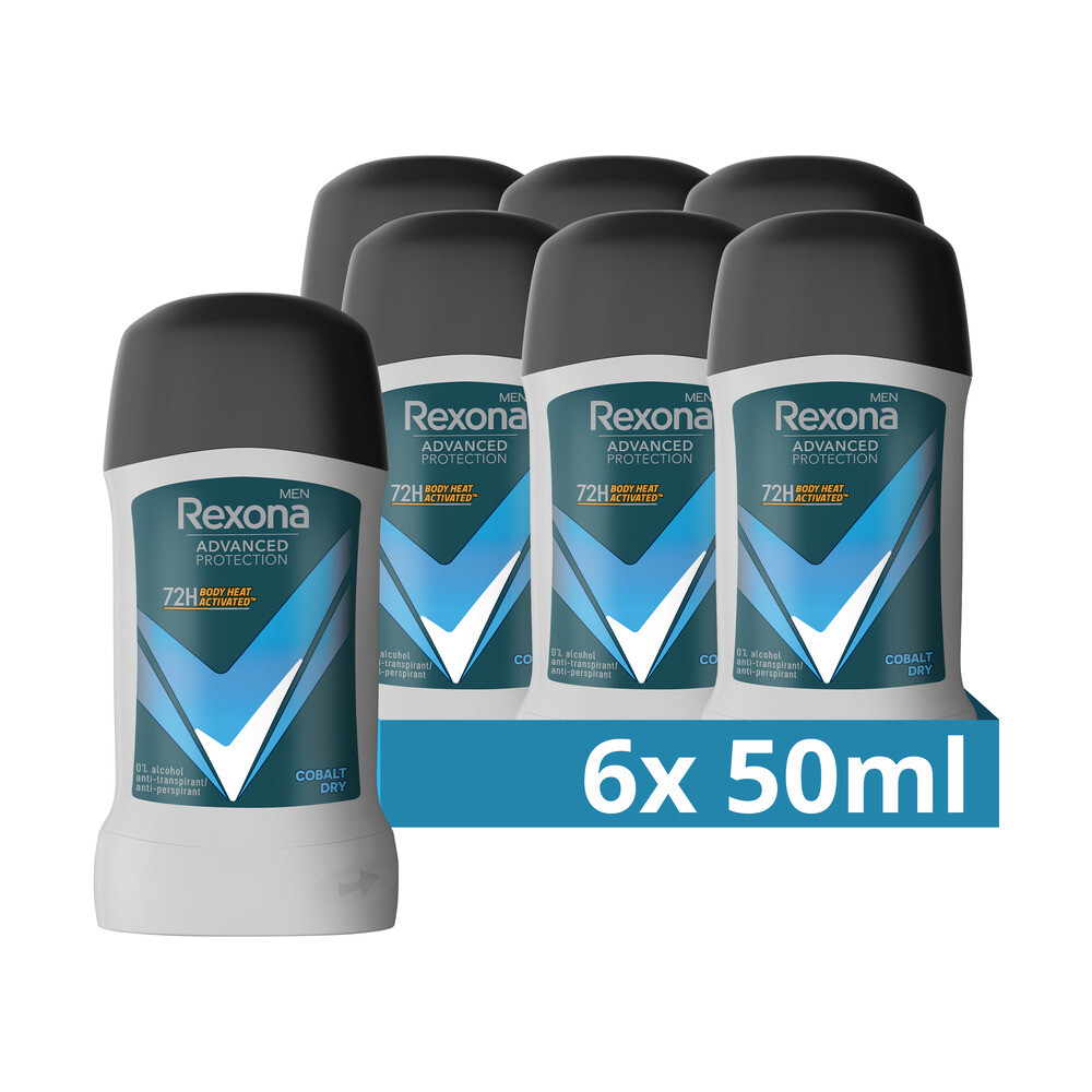 6x Rexona Men Deodorant Stick Advanced Protection Cobalt Dry 50 ml