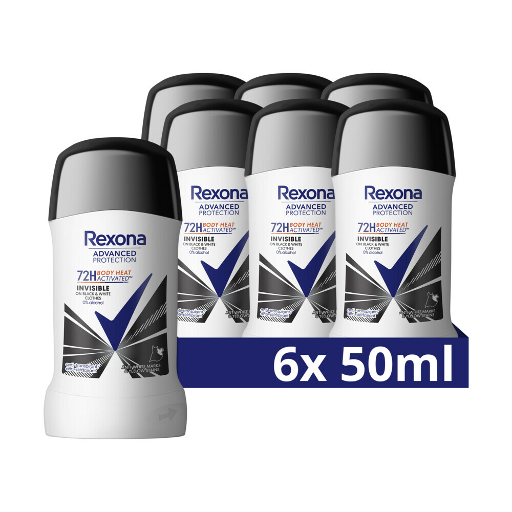 6x Rexona Deodorant Stick Invisible 50 ml