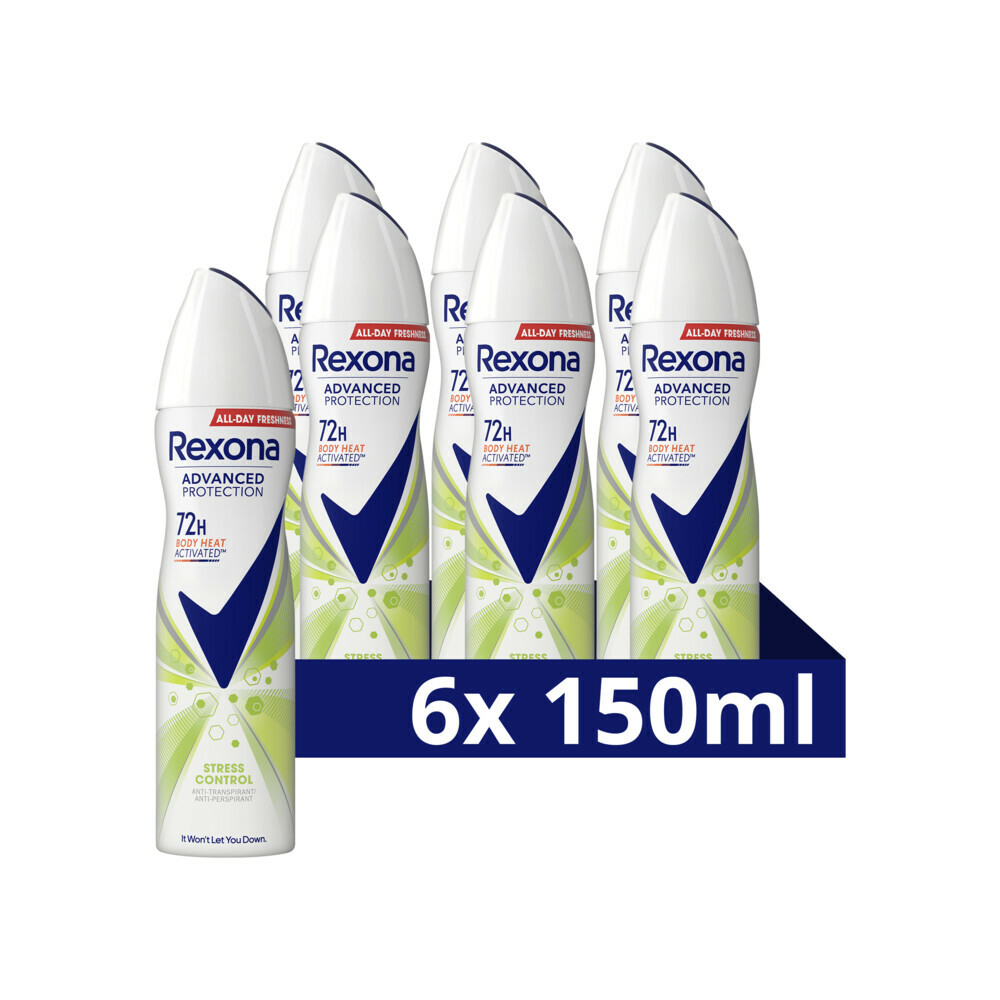 6x Rexona Deodorant Spray Advanced Protection Stress Control 150 ml