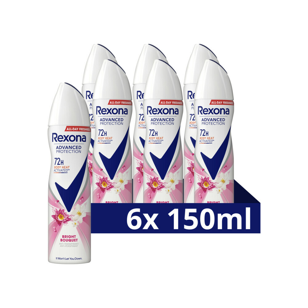 6x Rexona Deodorant Spray Advanced Protection Bright Bouquet 150 ml