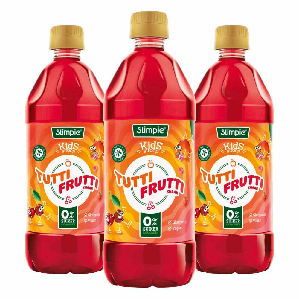 3x Slimpie Siroop Kids Tutti Frutti 580 ml
