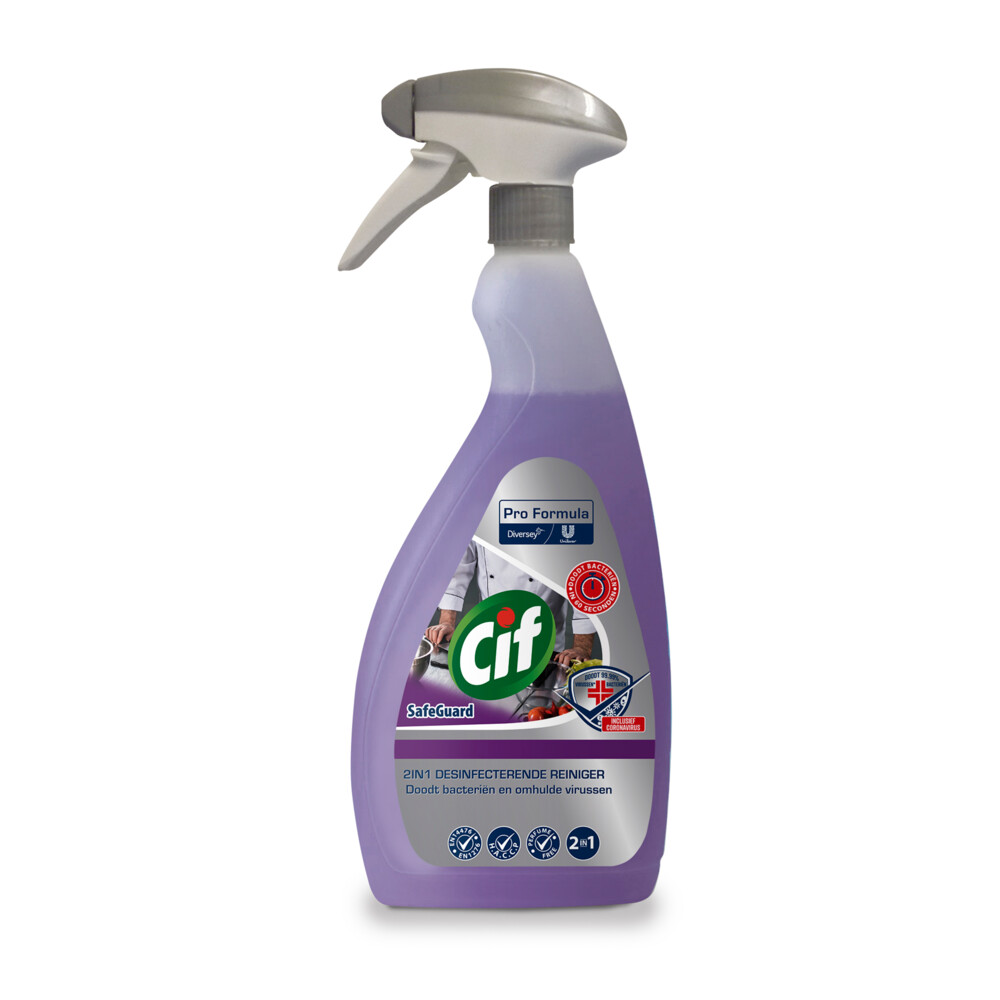 Cif Professional SafeGuard Desinfecterende Keuken Reiniger 2-in-1 Spray Pro Formula 750 ml