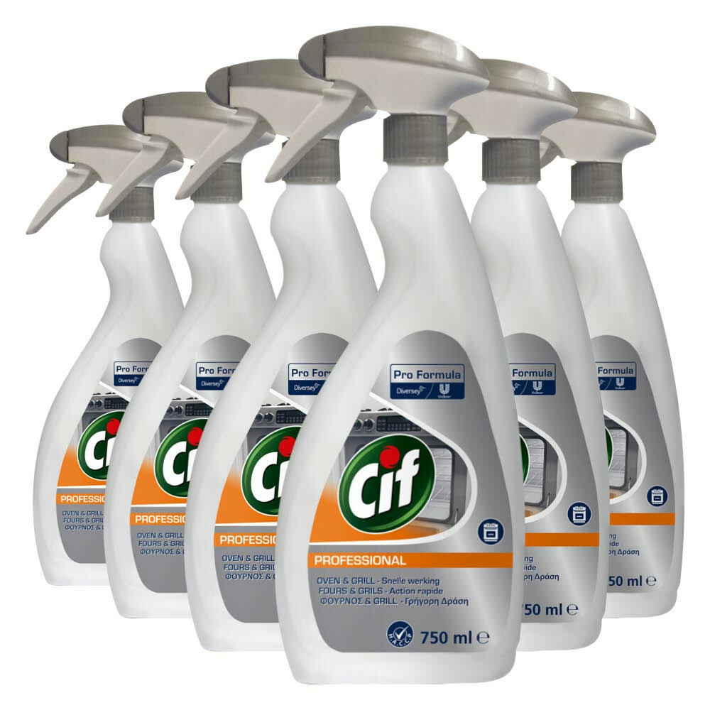 6x Cif Professional Oven -en Grillreiniger Pro Formula 750 ml