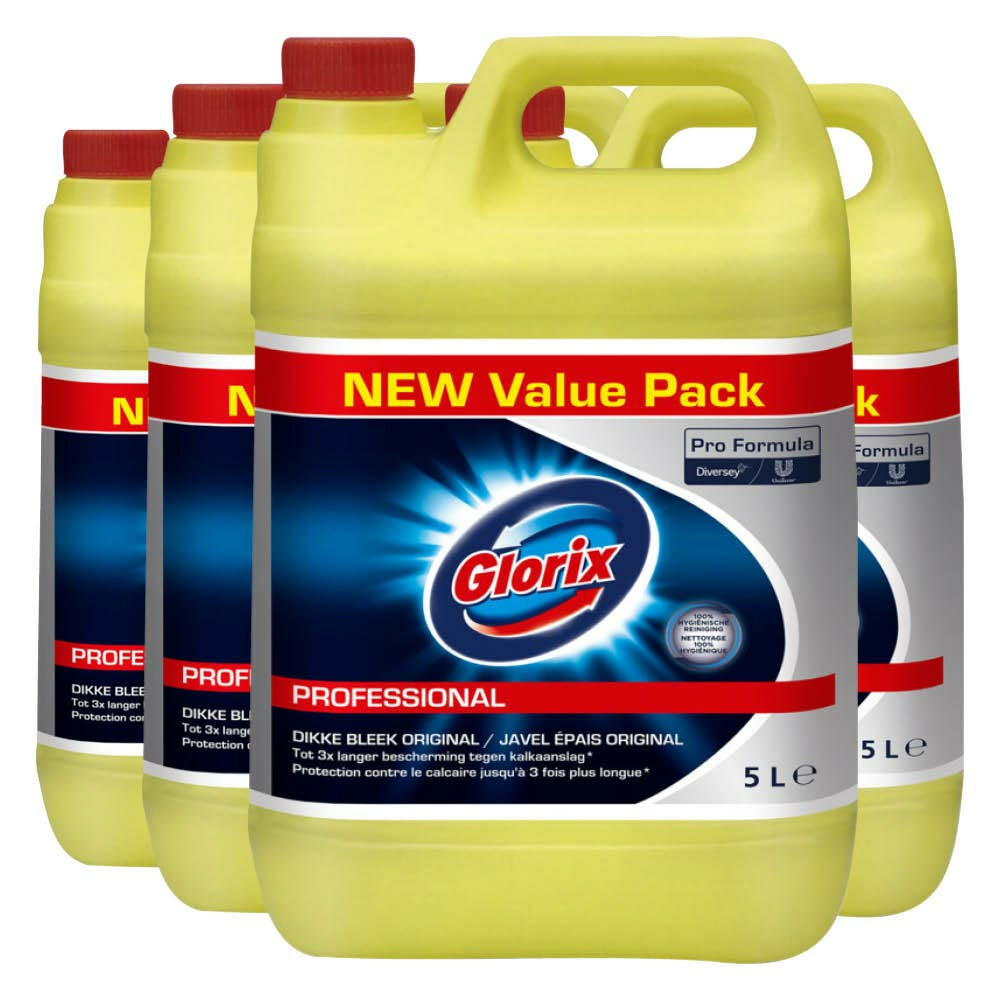 4x Glorix Professional Dikke Bleek Original Pro Formula 5 liter