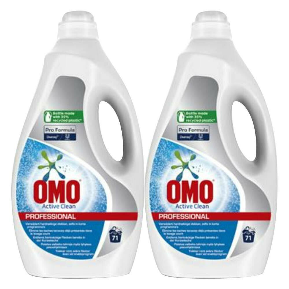 2x OMO Pro Formula Vloeibaar Wasmiddel Witte Was Active Clean 71 Wasbeurten 5 liter