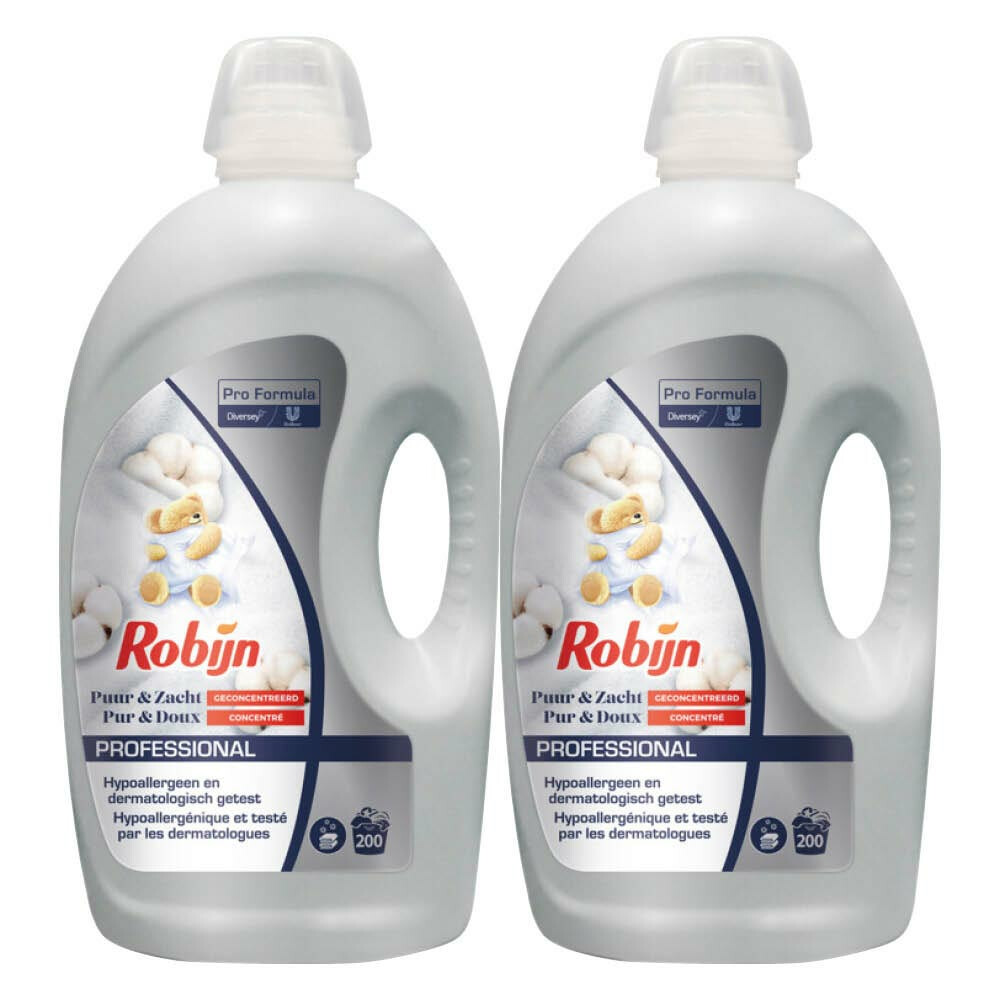 2x Robijn Professional Wasverzachter Puur&Zacht - 200 Wasbeurten Pro Formula 5 liter