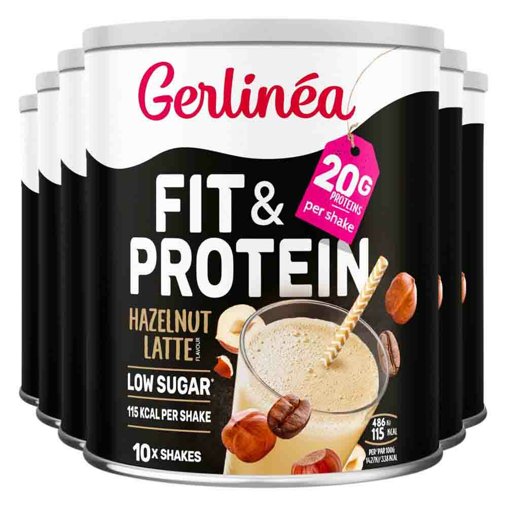 6x Gerlinea Fit&Protein Hazelnut Latte 340 gr