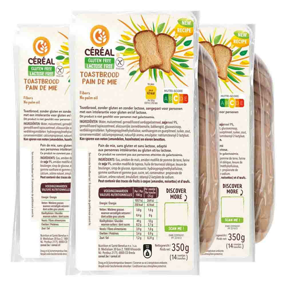 3x Céréal Toastbrood 350 gr