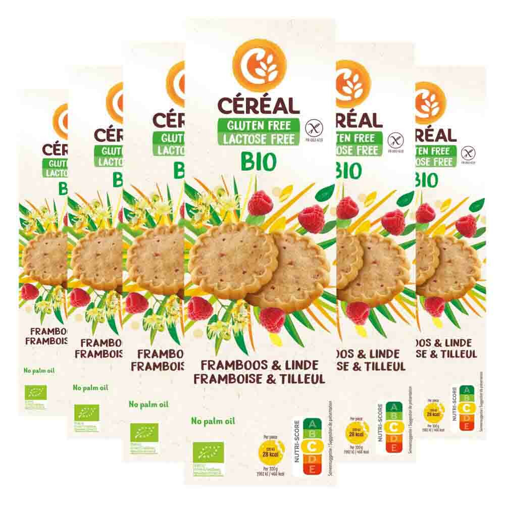 6x Céréal Zandkoek Framboos Lindbloesem 120 gr