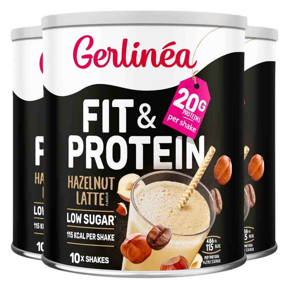 3x Gerlinea Fit&Protein Hazelnut Latte 340 gr