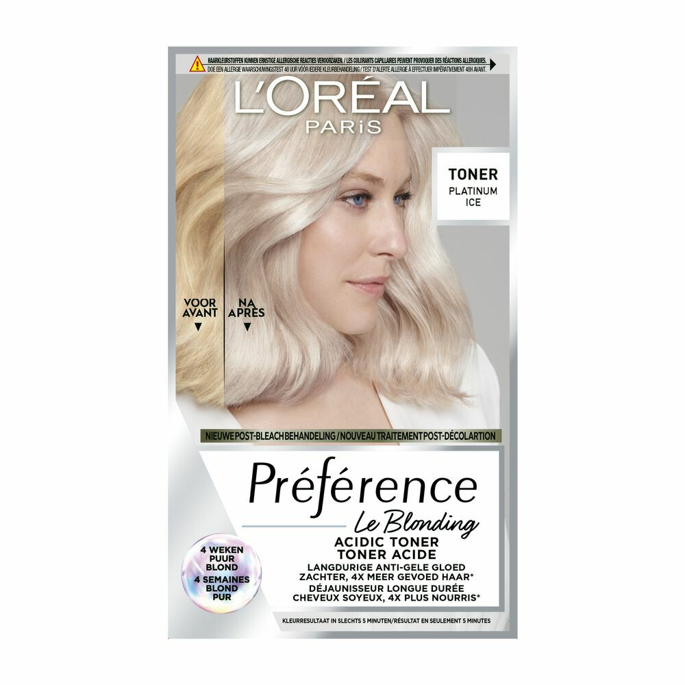 2x L'Oréal Préférence Le Blonding Permanente Haarkleuring 01 Platinum Ice